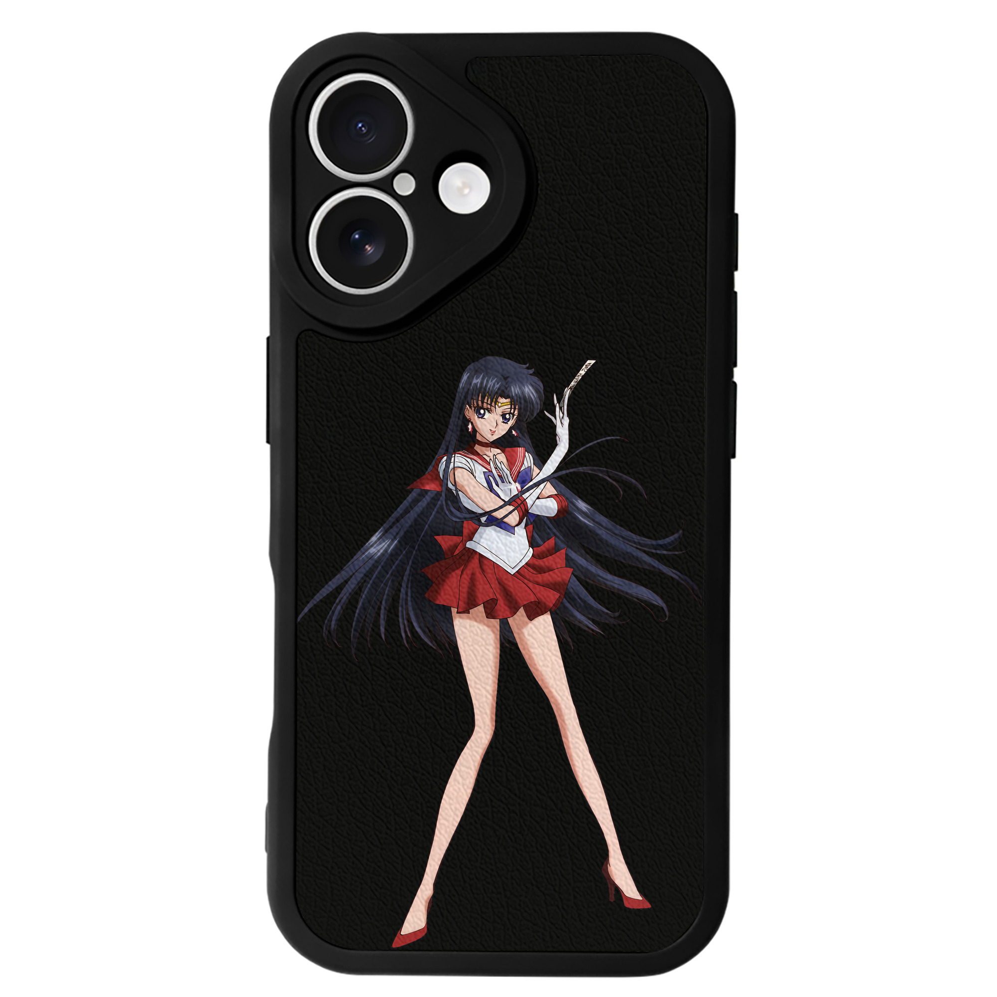 （画像用） 美少女戦士セーラームーン 火野レイ ひの レイ Sailor Moon Hino Rei （セーラーマーズ,Sailor Mars） 【iPhone 16シリーズ対応】シリコンスマホケース（レザー調） 材質：シリコン